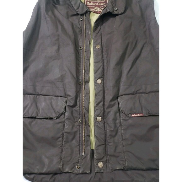 Vintage Marlboro Classics Mens XL Brown Lined Outdoor Insulated Vest - Picture 4 of 16
